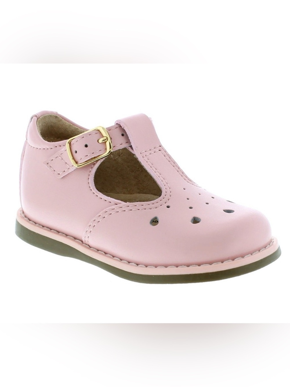 Pink leather footmates tstraps size 6